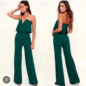Elegant Emerald Strapless Jumpsuit